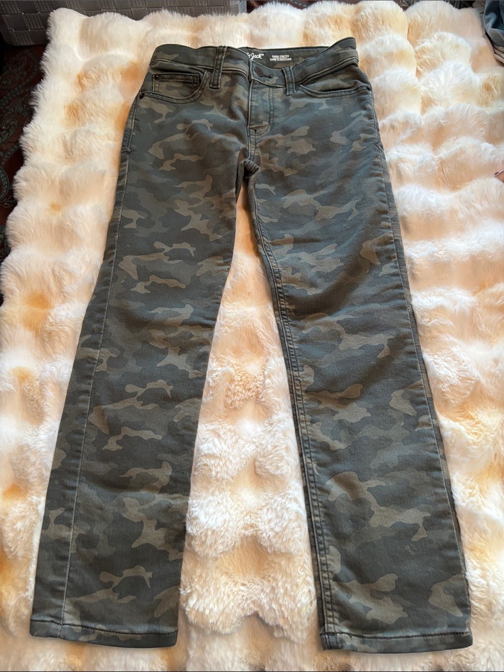 Cat & Jack Olive Camo Straight-Leg Jeans